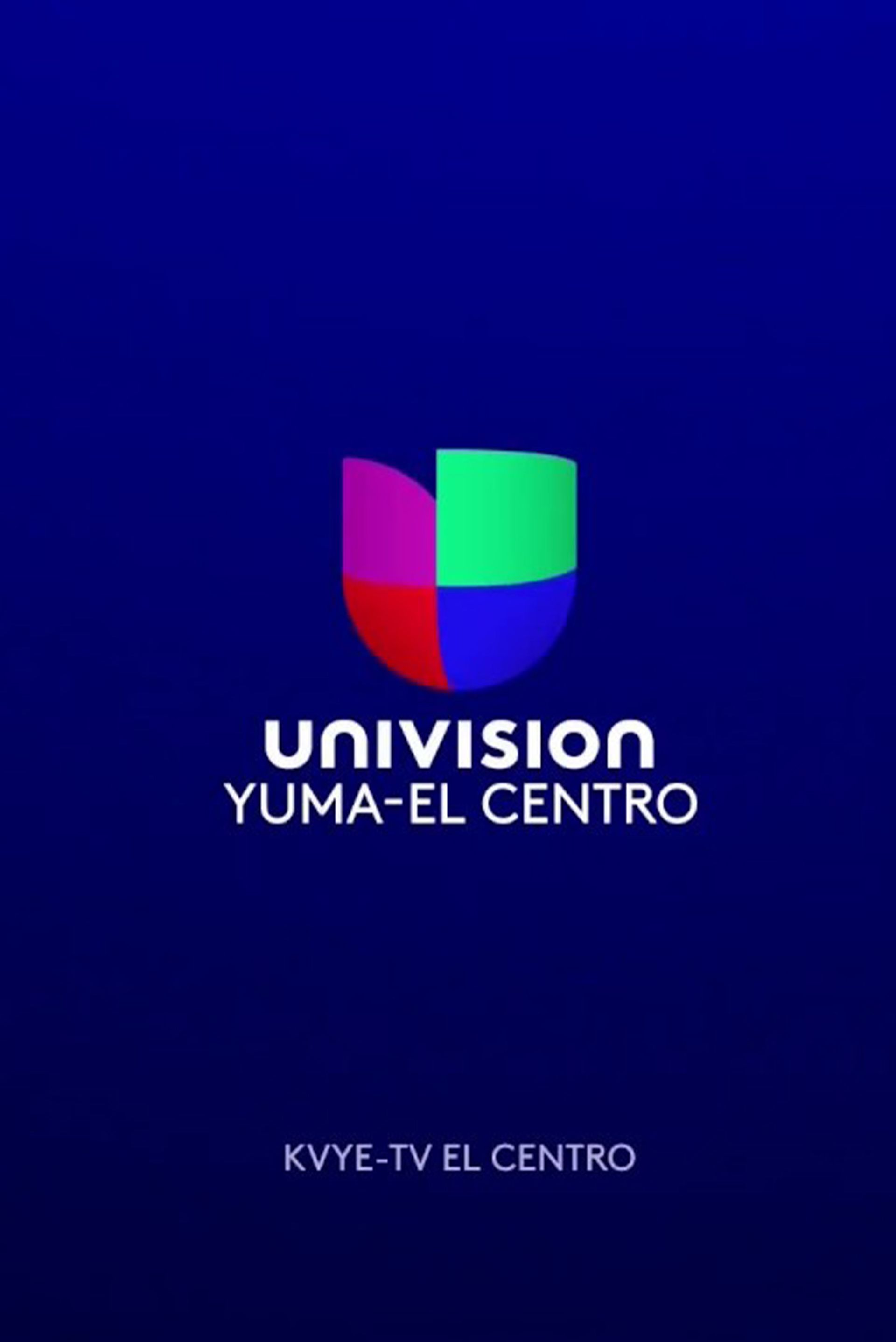 The univision logo is on a blue background.