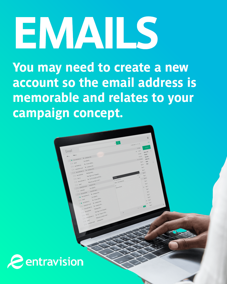text mentioning emails as an example in digital out of home advertising