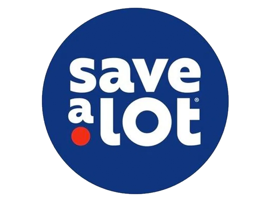 A blue circle with the words save a lot on it