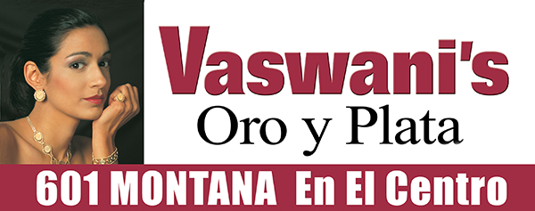 A logo for vaswani 's oro y plata with a picture of a woman