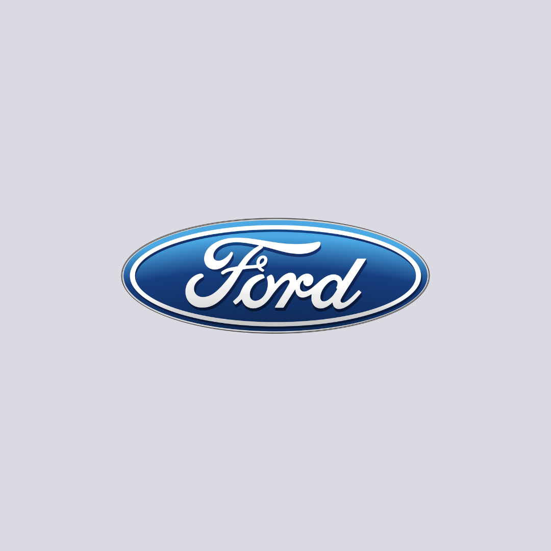 Ford logo: Blue oval with white "Ford" script.