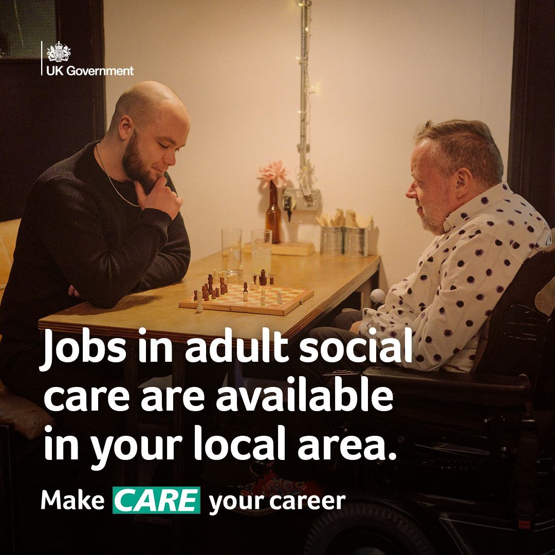 photo for Make Care Your Career campaign featuring two people playing chess