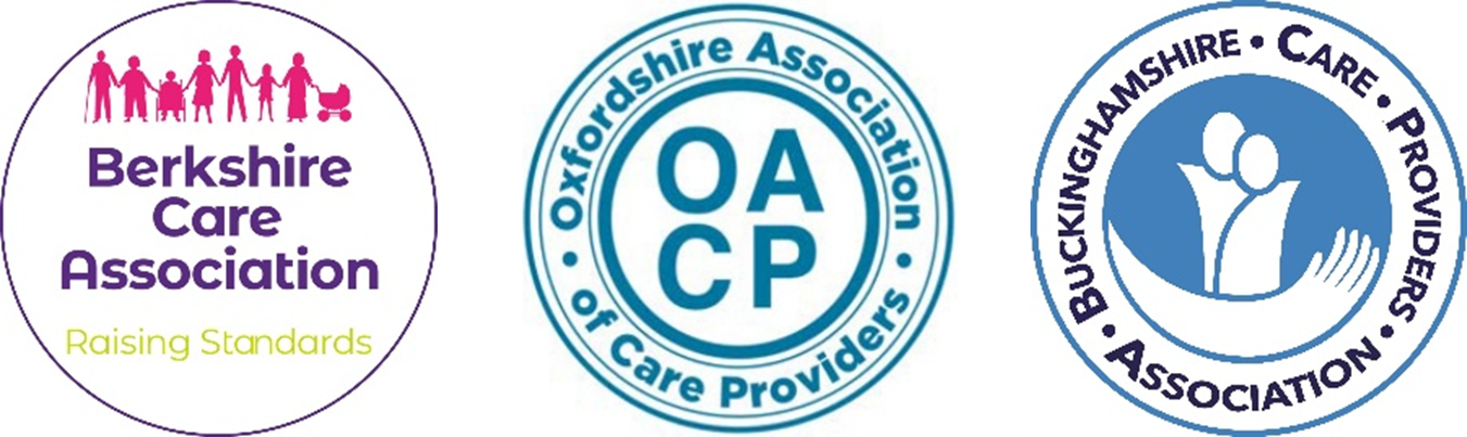 triple logo for the three Thames Valley care associations