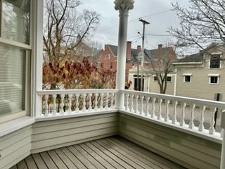 A freshly painted outdoor patio