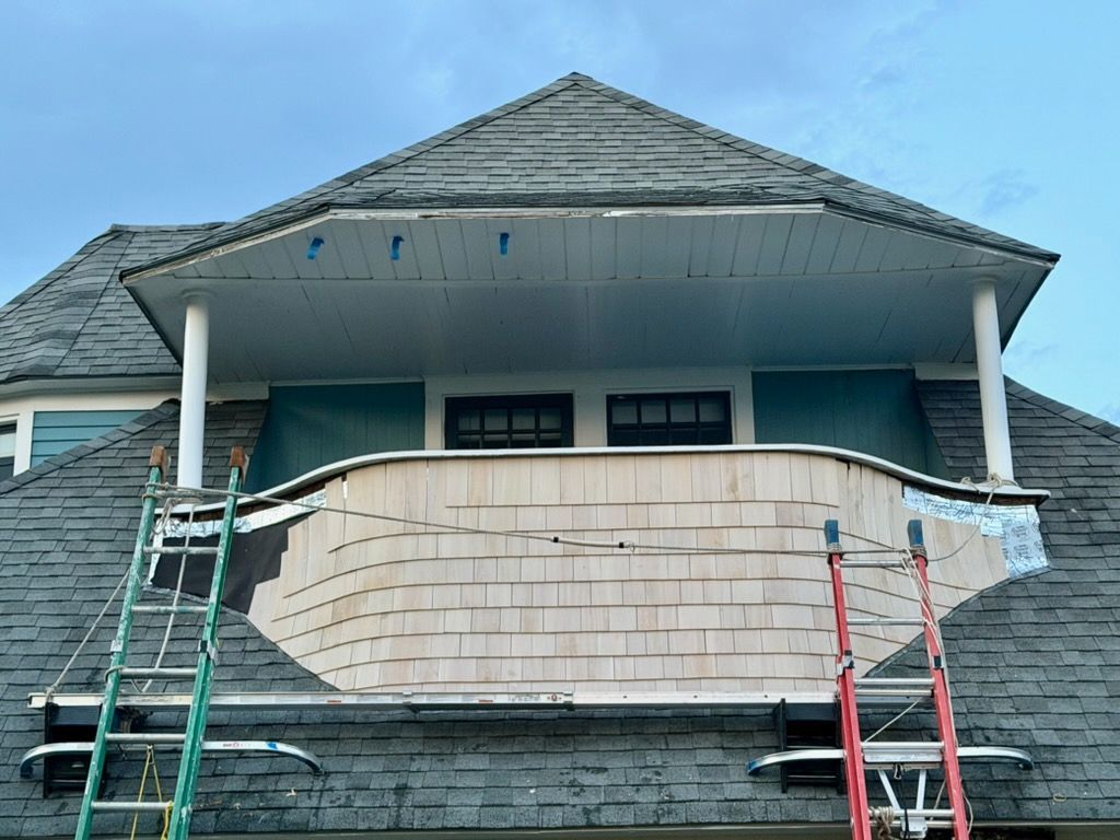 A roof under repair.