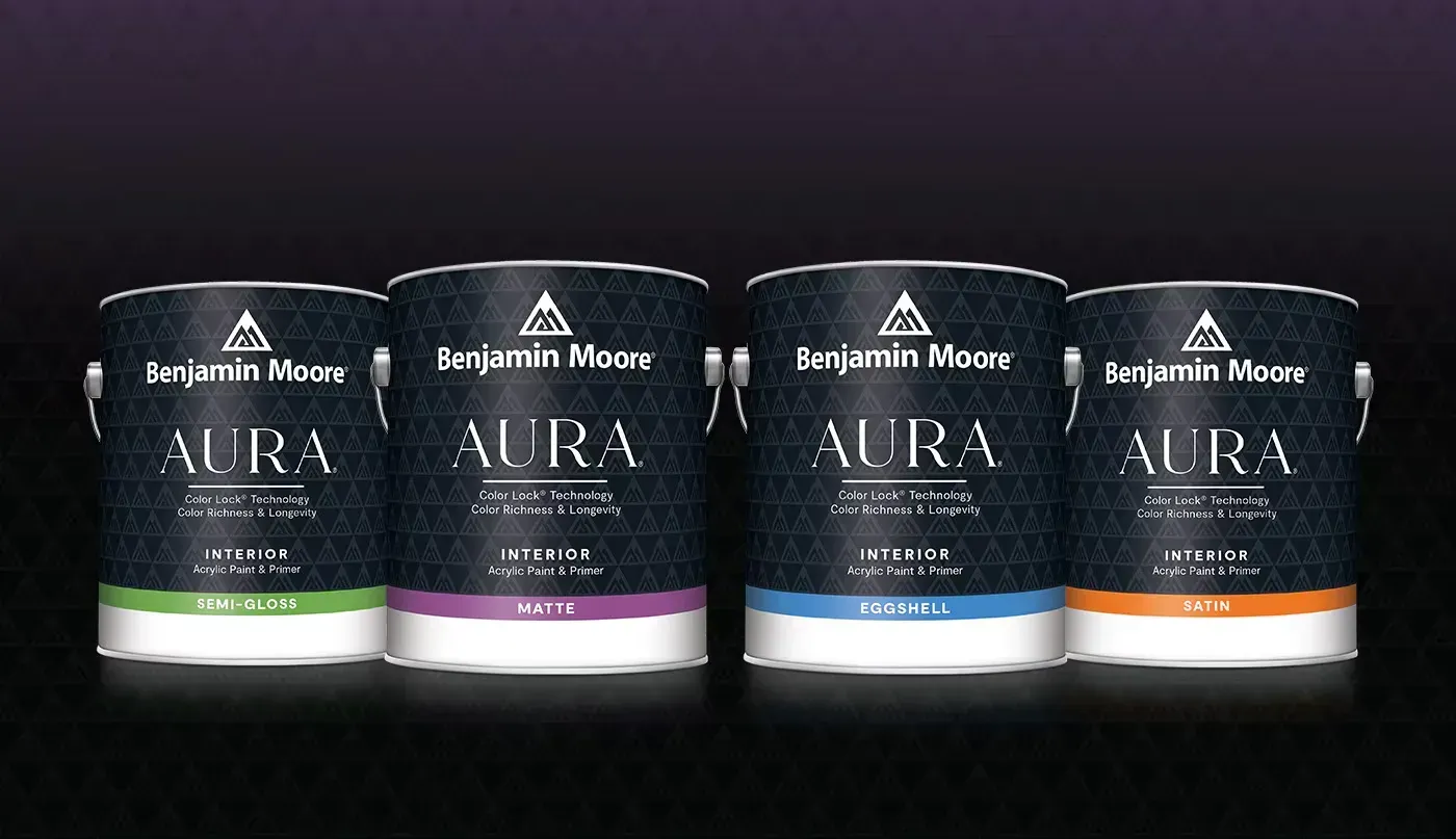A line of Benjamin Moore Aura paints