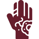 An icon of a hand with a snake tattoo on it.
