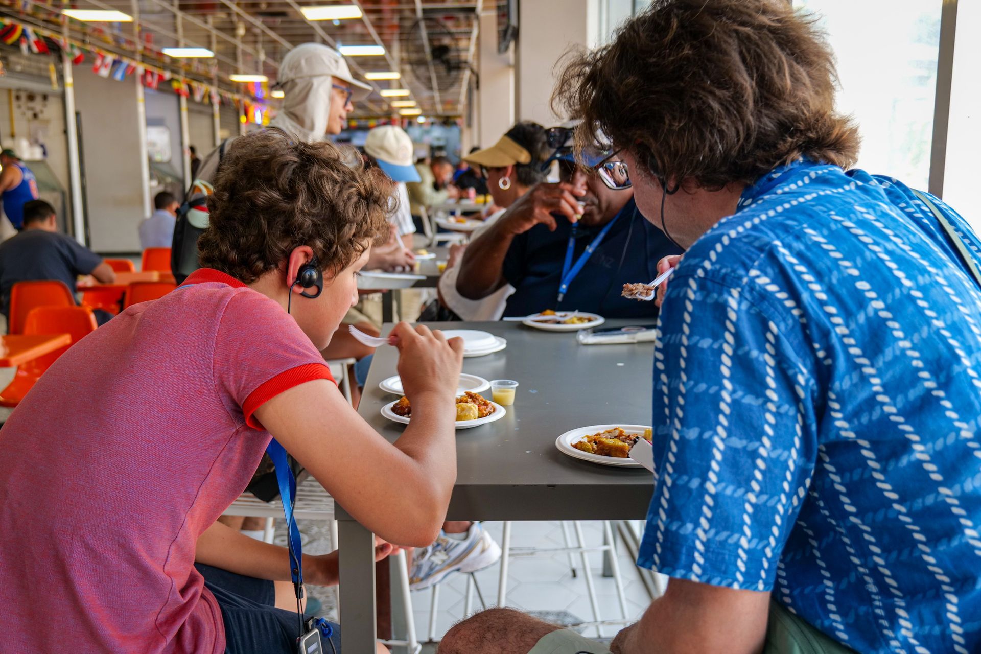 Guests enjoying a meal at the market