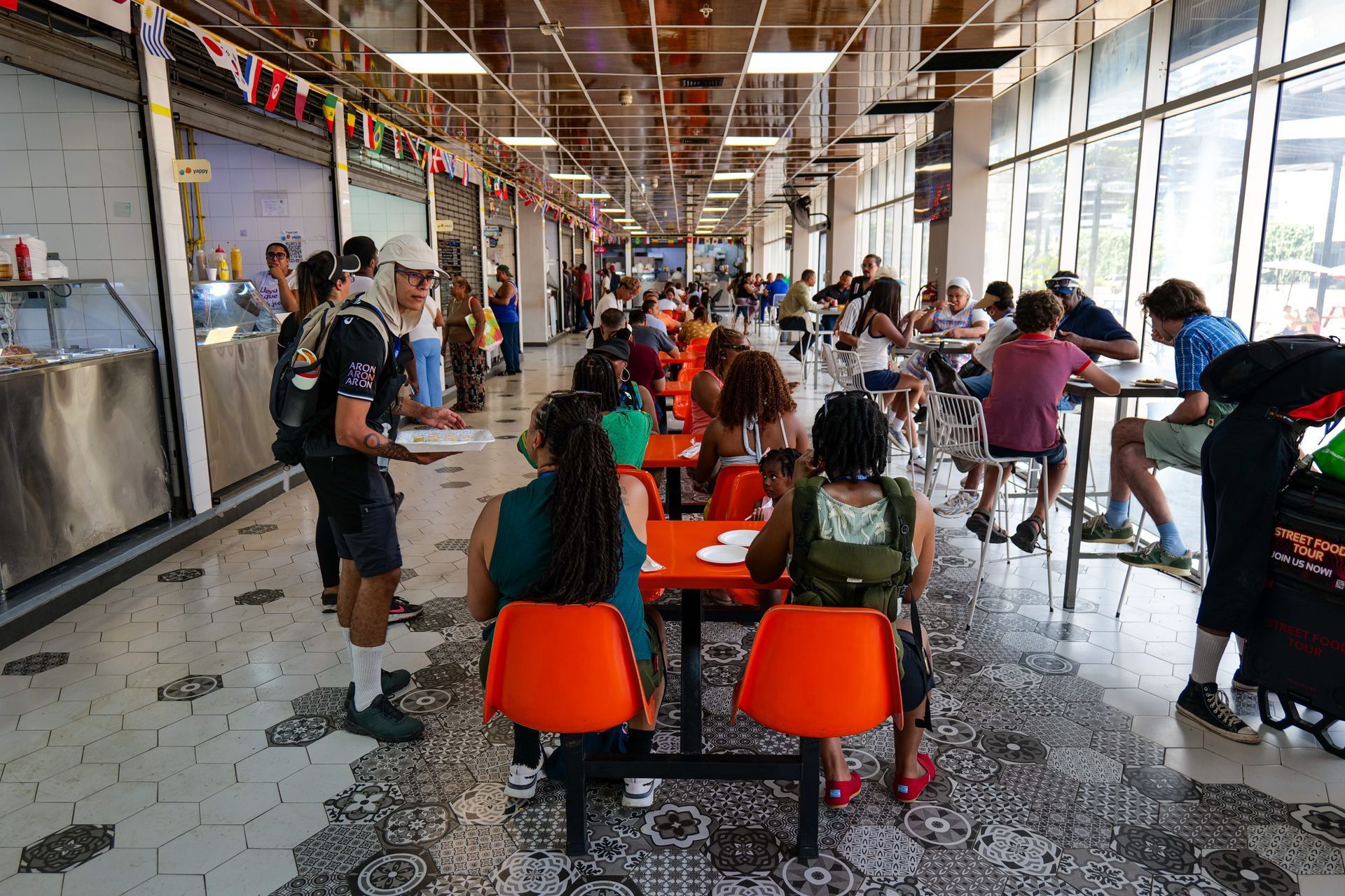 Markets Adventure group in the market dining hall