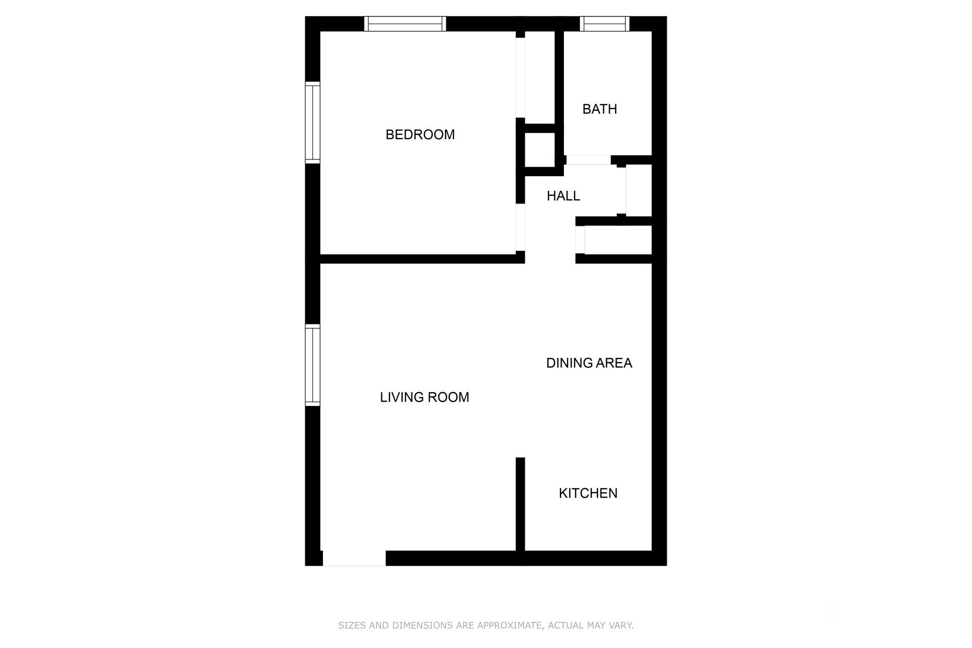 Leslie Apartments Floorplan - 2 bedrooms 1 bathroom