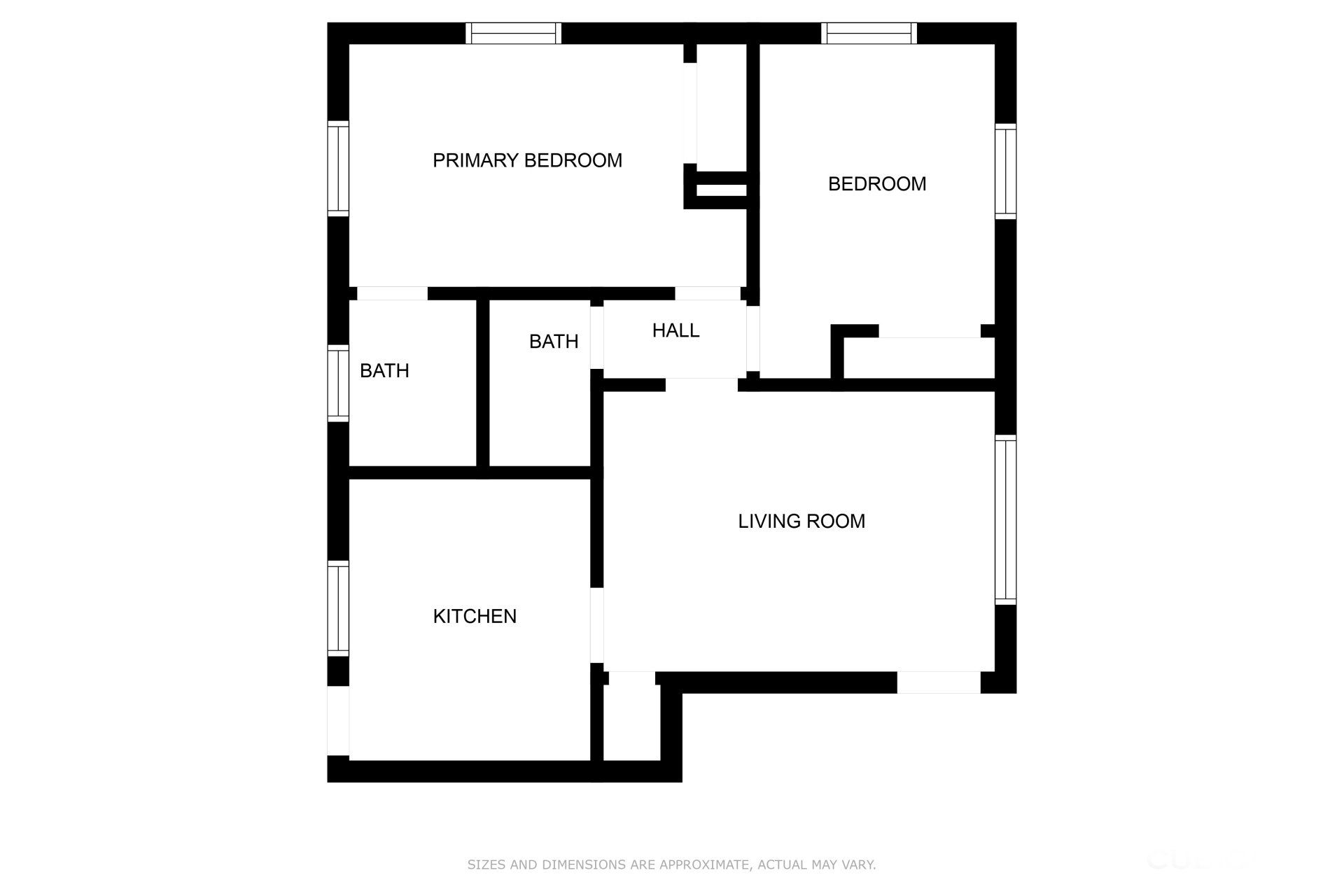 Leslie Apartments Floorplan - 2 bedrooms 1.5 bathrooms