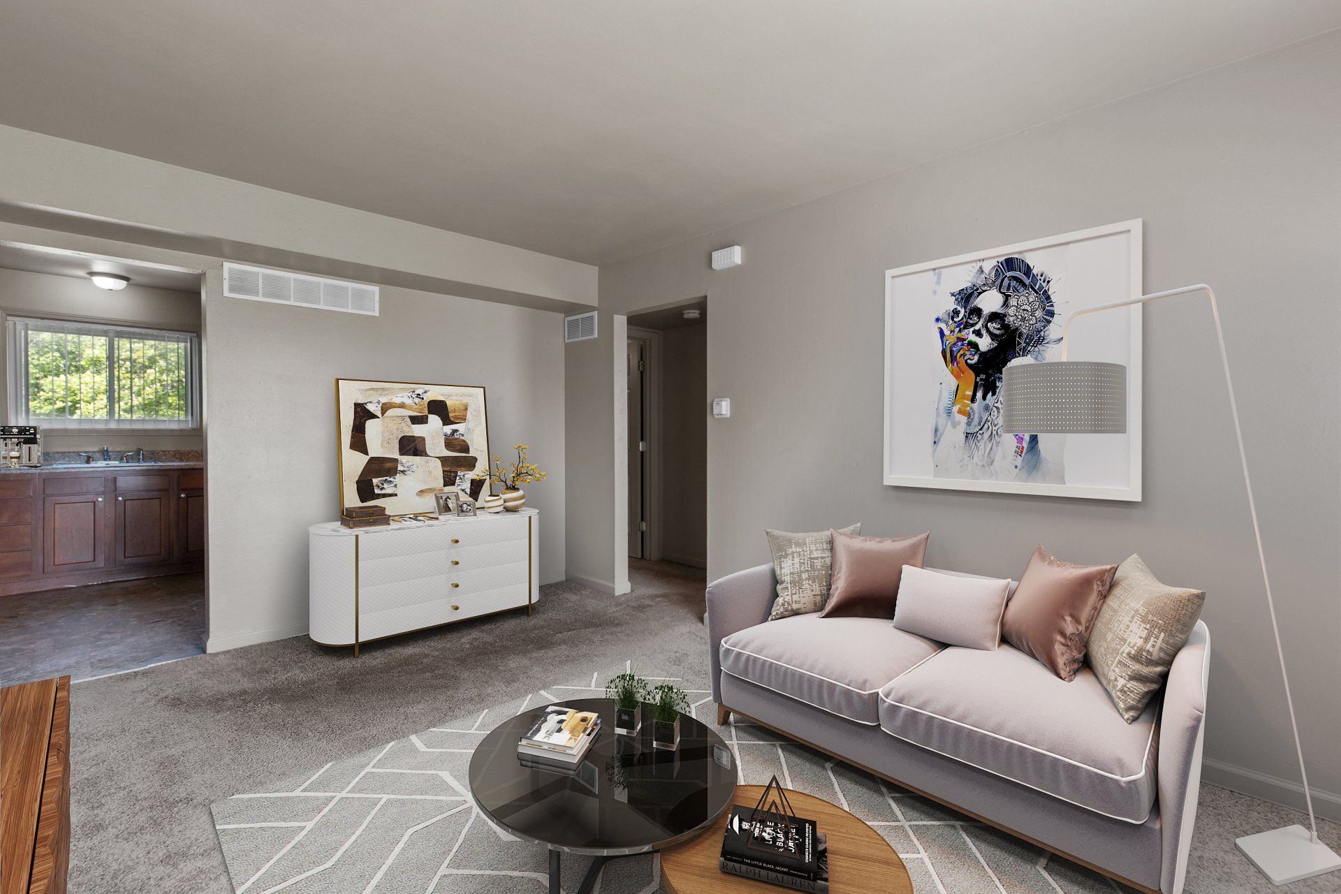 2 Bedroom / 1.5 bathroom unit living room