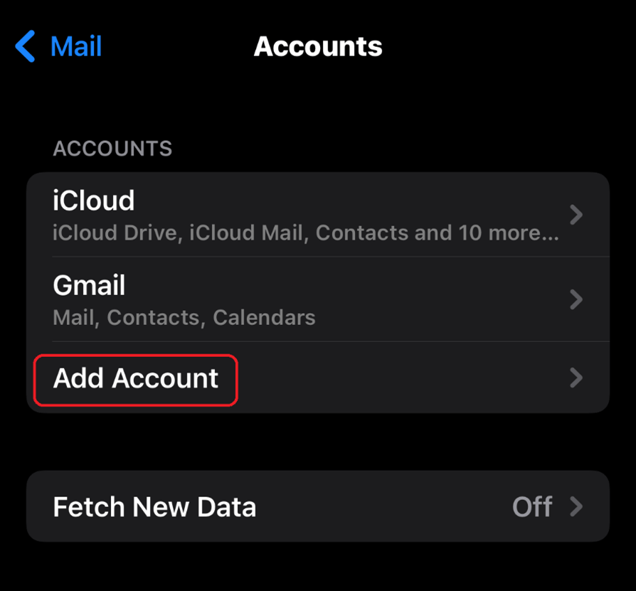 Apple Mail set up step 3