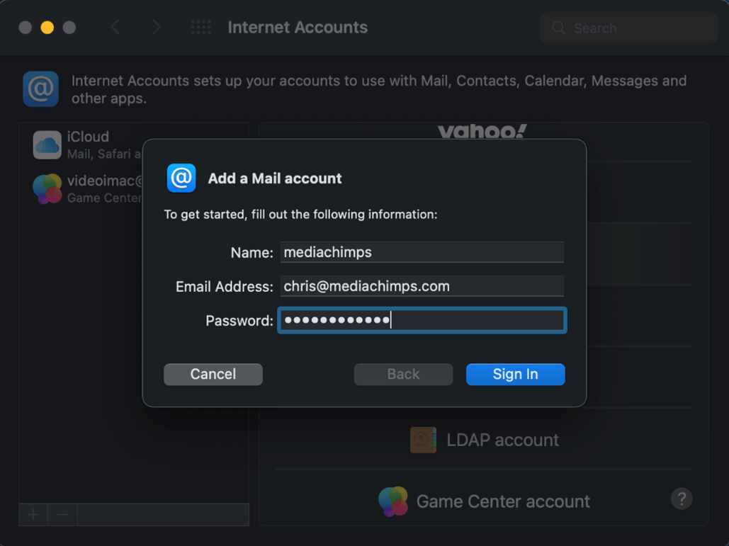 Apple Mail set up step 5