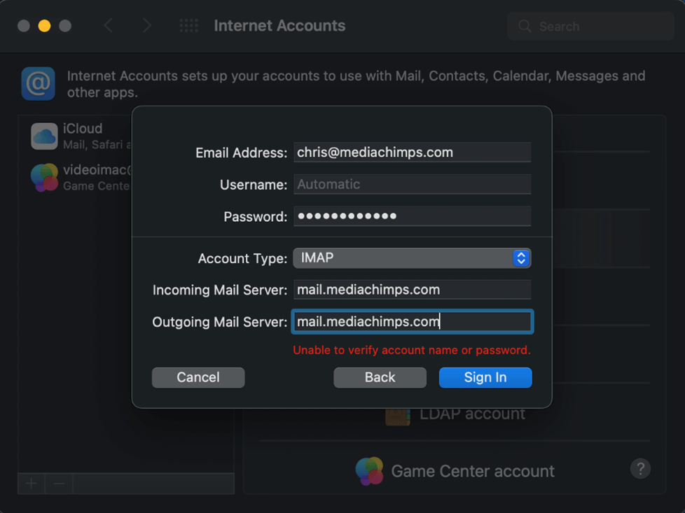 Apple Mail set up step 6