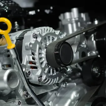 Close-up of a car engine alternator in Cape Girardeau, MO