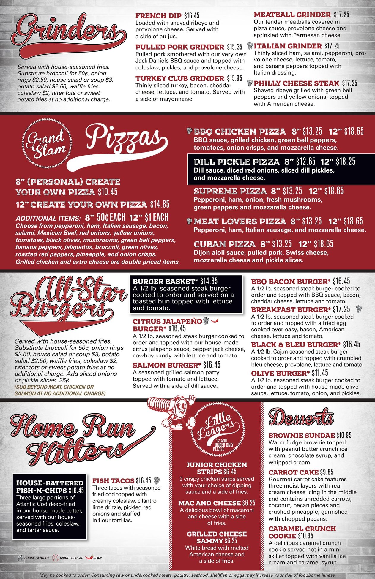 A menu for a restaurant called nuthouse