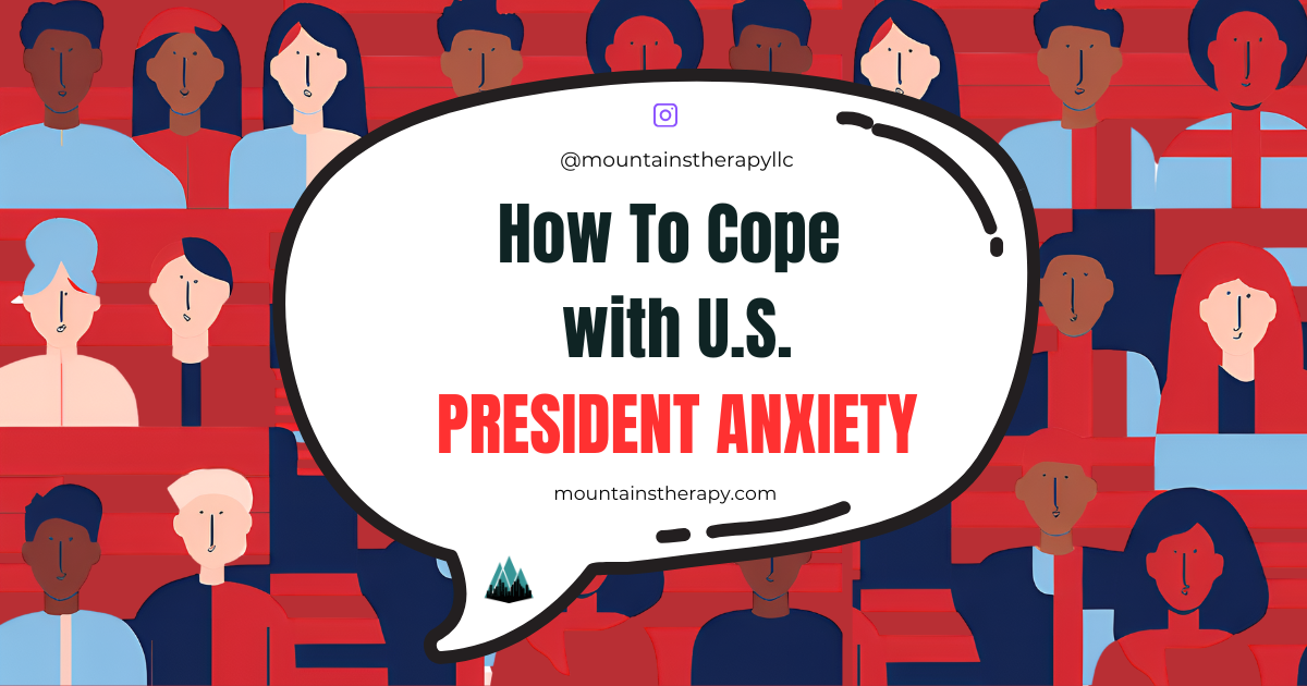 Therapist helping a client with stress about new president trump. 