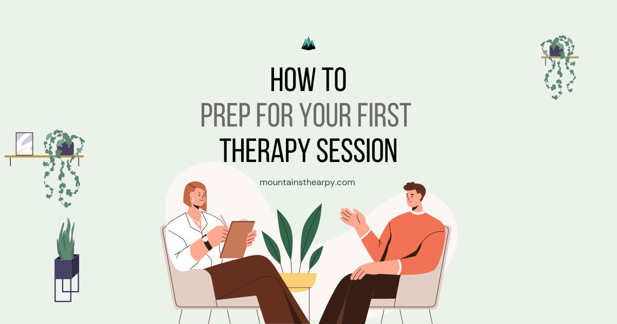 A therapist and client in a session. Title: 