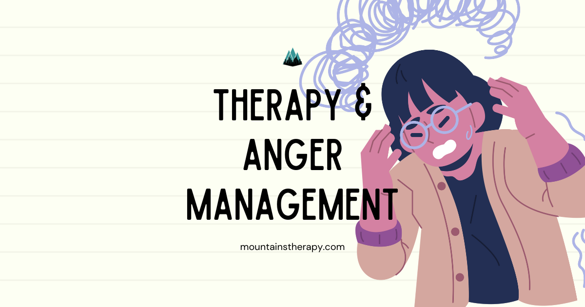 Counselor helping people with anger management skills.