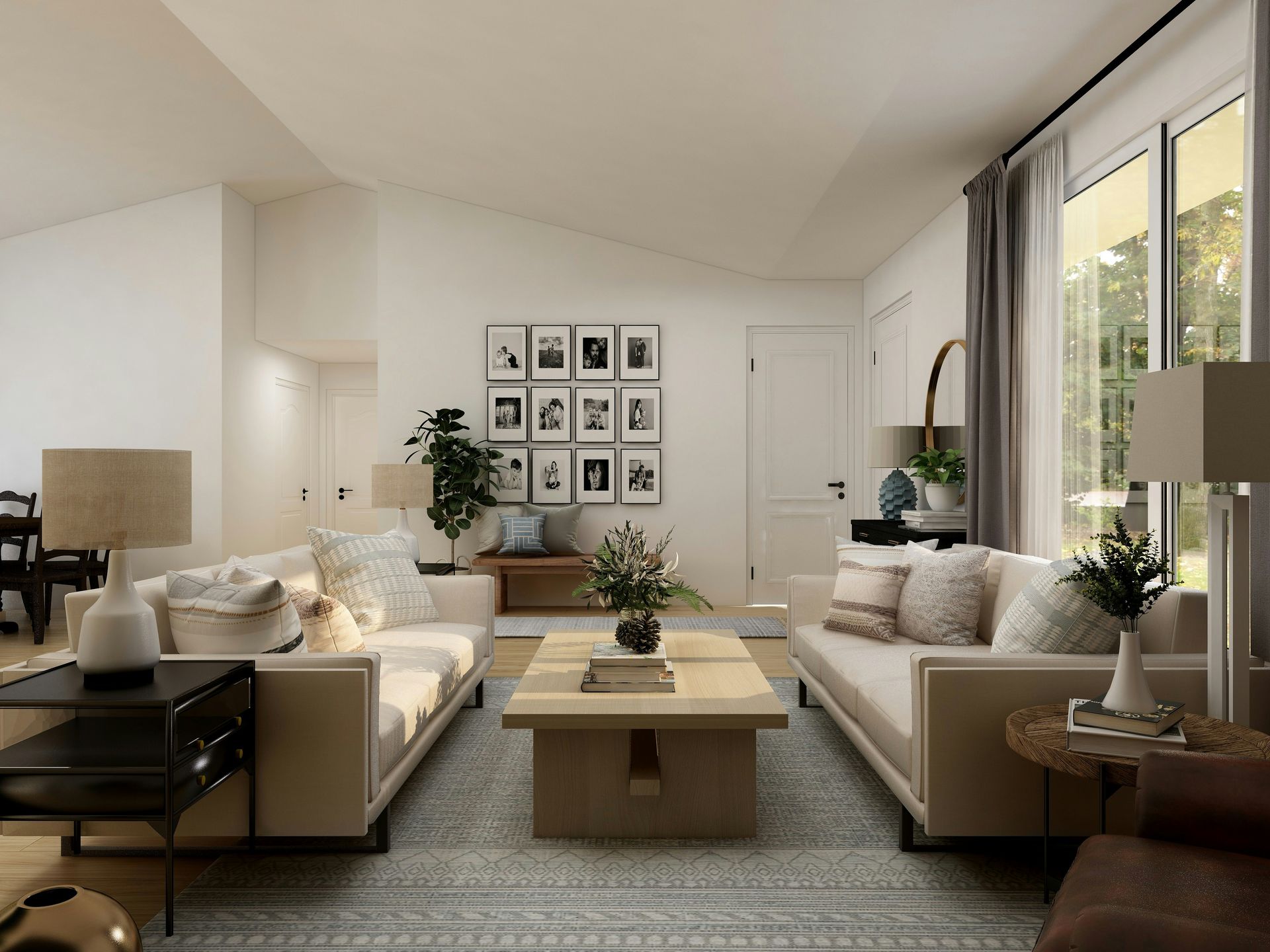 modern neutral living room 