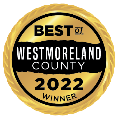 Gold award badge reading “Best of Westmoreland County 2022 Winner”