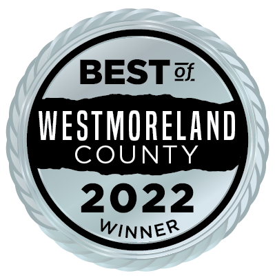 Best of Westmoreland County 2022 Winner badge with silver border and black center