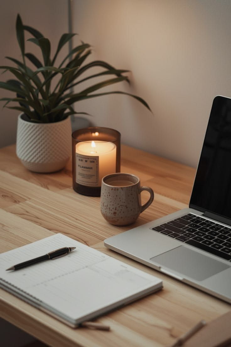 Interior photo with candle