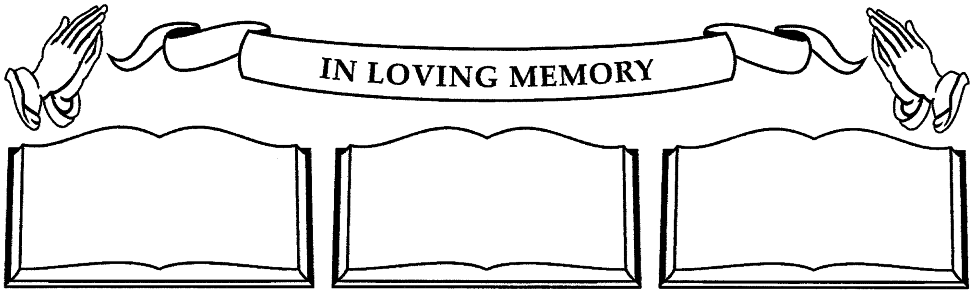 A black and white drawing of a banner that says `` in loving memory ''
