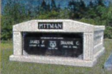 A grave with the name pittman on it