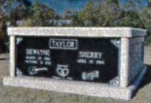 A taylor and sherry grave in a cemetery