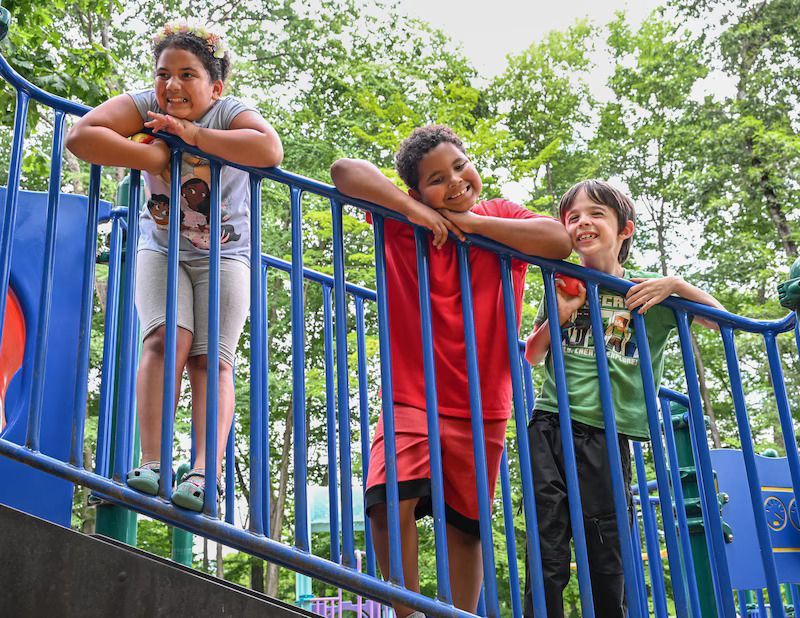 BHN kamp for kids opening day celebration - kids on the playground