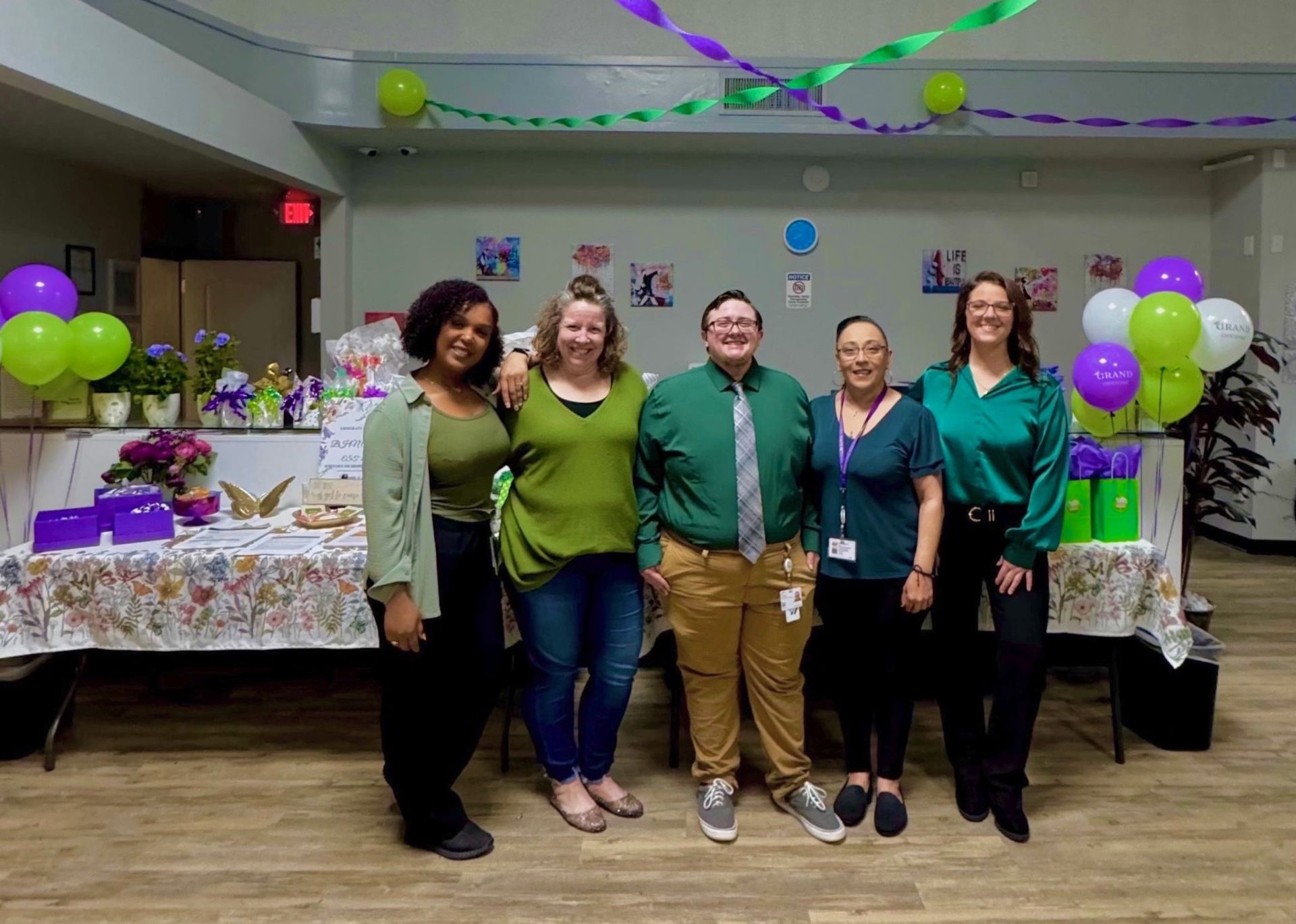 Staff gathered at the grand opening celebration