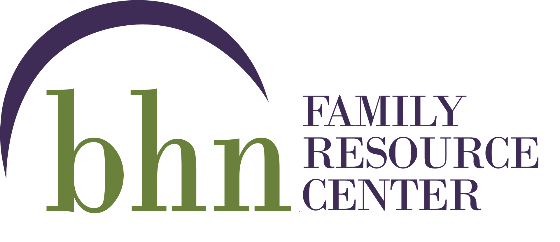 BHN Family Resource Center logo in green and purple