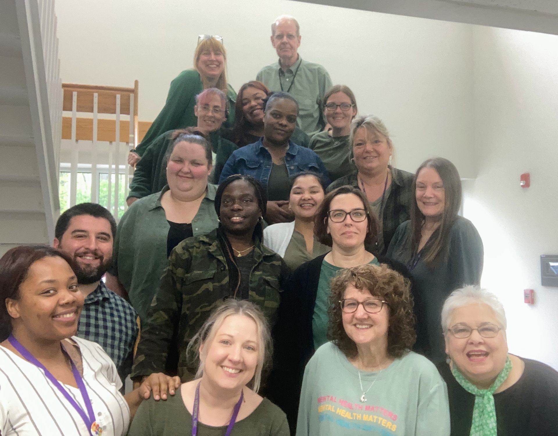 BHN staff wearing green for mental health awareness month