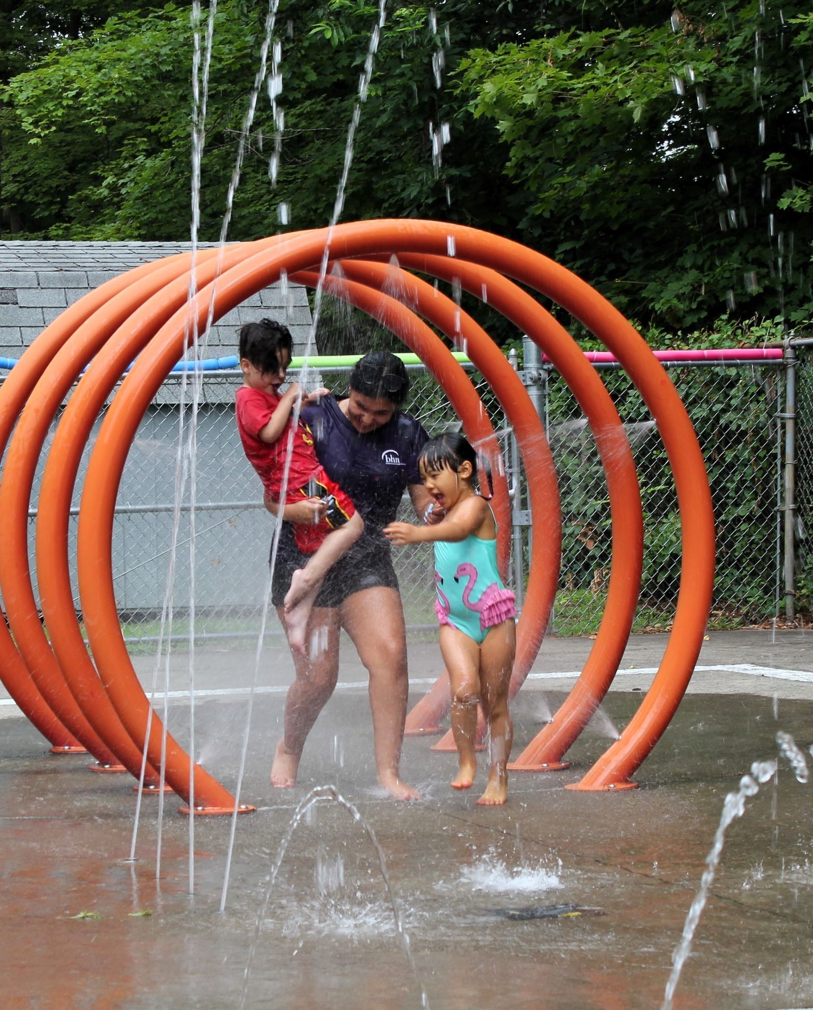 Kids in spray park