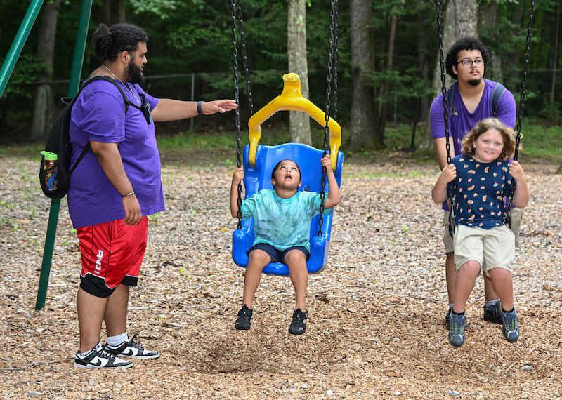 BHN kamp for kids opening day celebration - kids on the playground