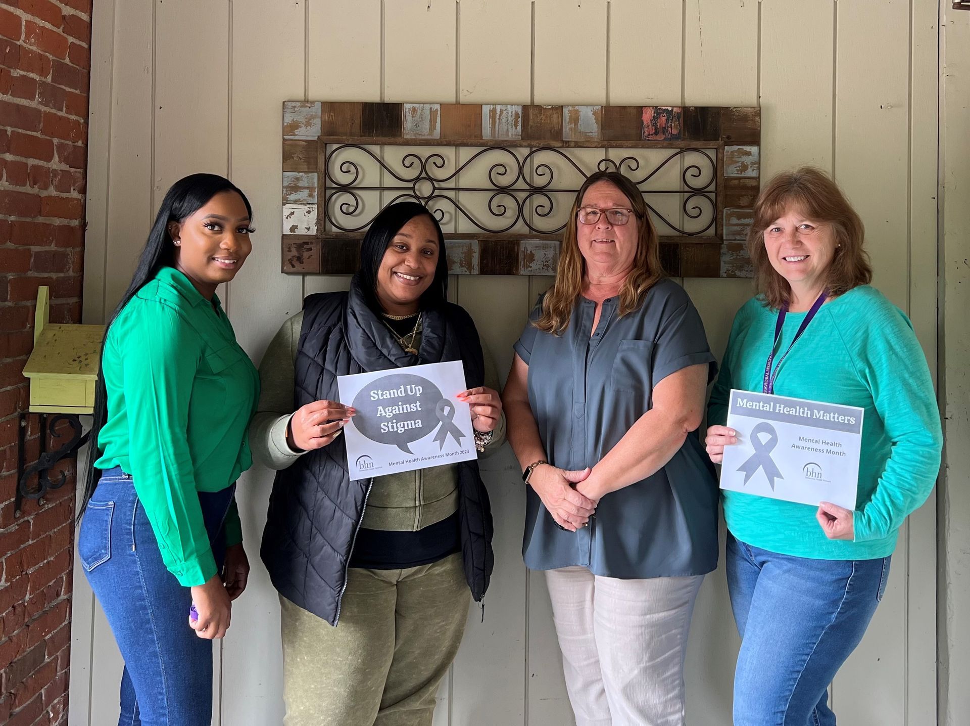 BHN staff wearing green for mental health awareness month