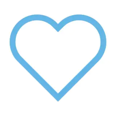 A blue heart icon on a white background.