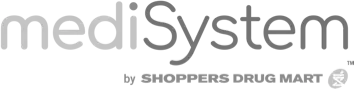 A logo for medisystem by shoppers drug mart