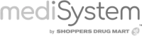A logo for medisystem by shoppers drug mart