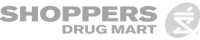 A shoppers drug mart logo with a shadow on a white background
