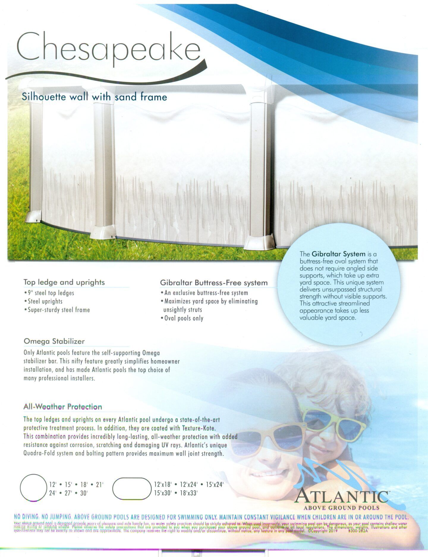 Chesapeake brochure cover with open book on grass, blue waves, and Atlantic logo on a white background