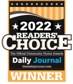 2022 Readers' Choice winner badge for Daily Journal, with orange, black, white and gold text.