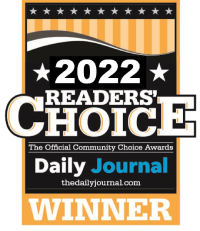 2022 Readers' Choice winner badge for Daily Journal, with orange, black, white and gold text.