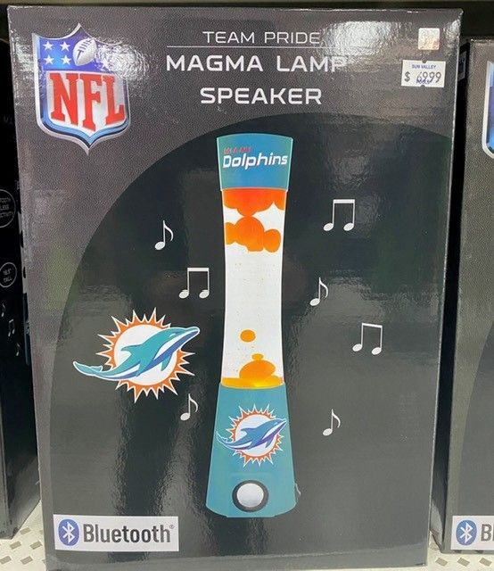 NFL Miami Dolphins Magma lamp speaker box with Bluetooth and team logo