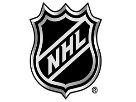 NHL shield logo in black, white, and silver
