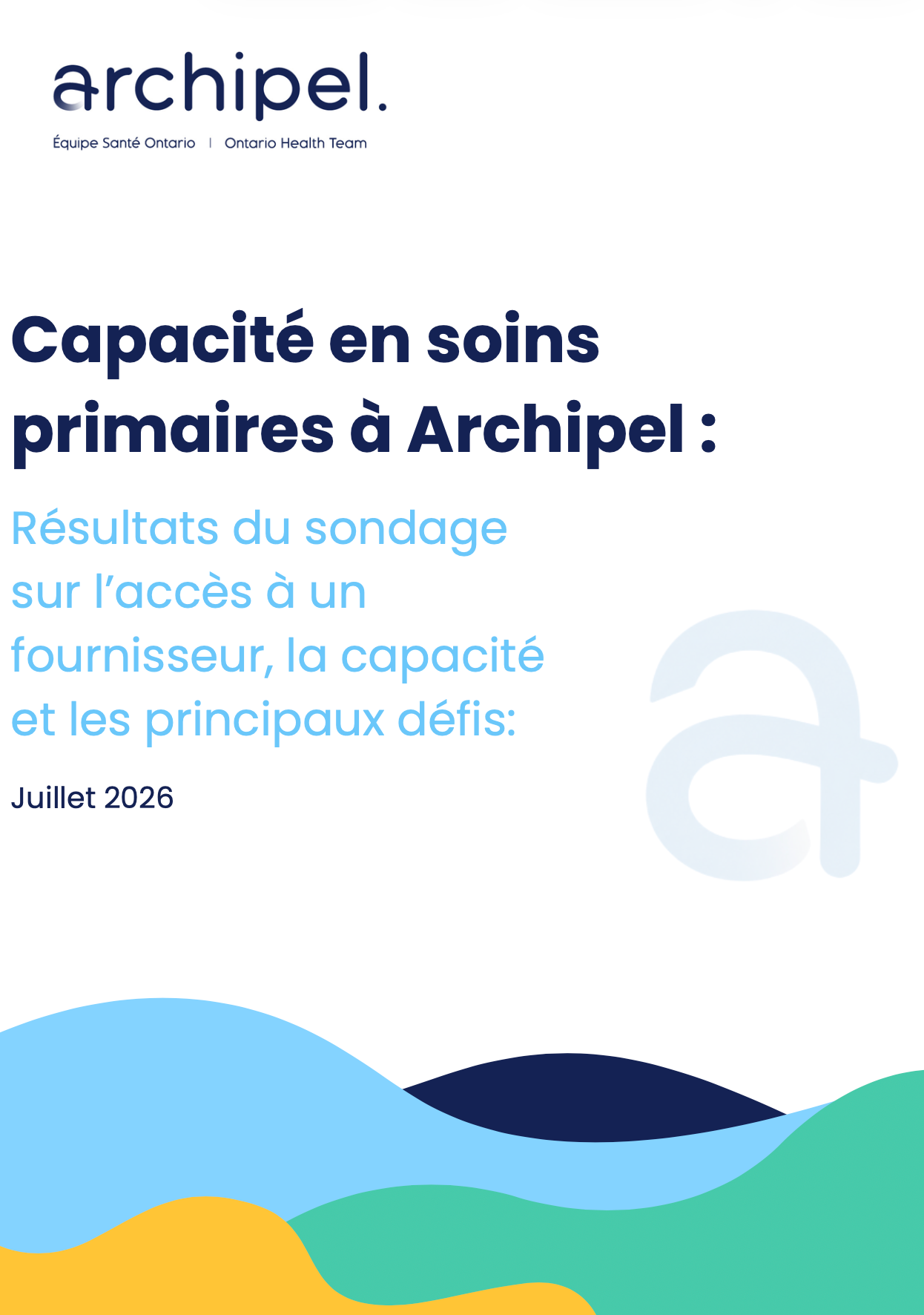 Couverture du rapport sur les capacités en soins primaires à Archipel
