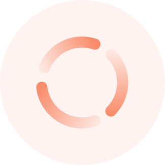 A pink circle with a red circle inside of it on a white background.