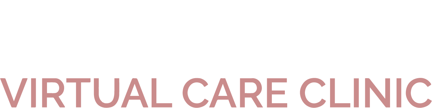 Un logo pour une clinique de soins virtuels sur fond blanc.
